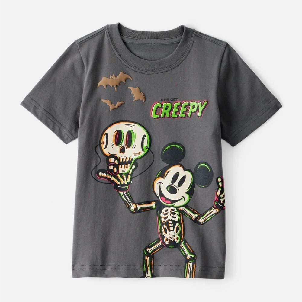 Disney Mickey Mouse Toddler Halloween short-Sleeve Graphic Tee in Grey Size 4T
